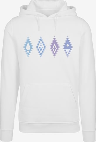 Sweat-shirt 'Disney Frozen 2 Symbols' F4NT4STIC en blanc : devant