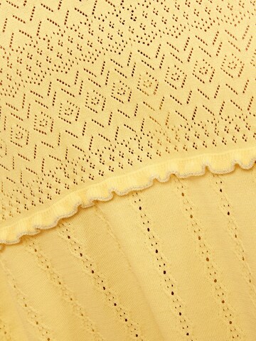 Robes en maille love & roses en jaune