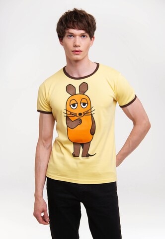 LOGOSHIRT Shirt 'Die Sendung mit der Maus - Die Maus' in Yellow: front