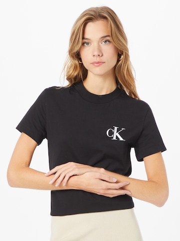 Calvin Klein Тениска в черно: отпред