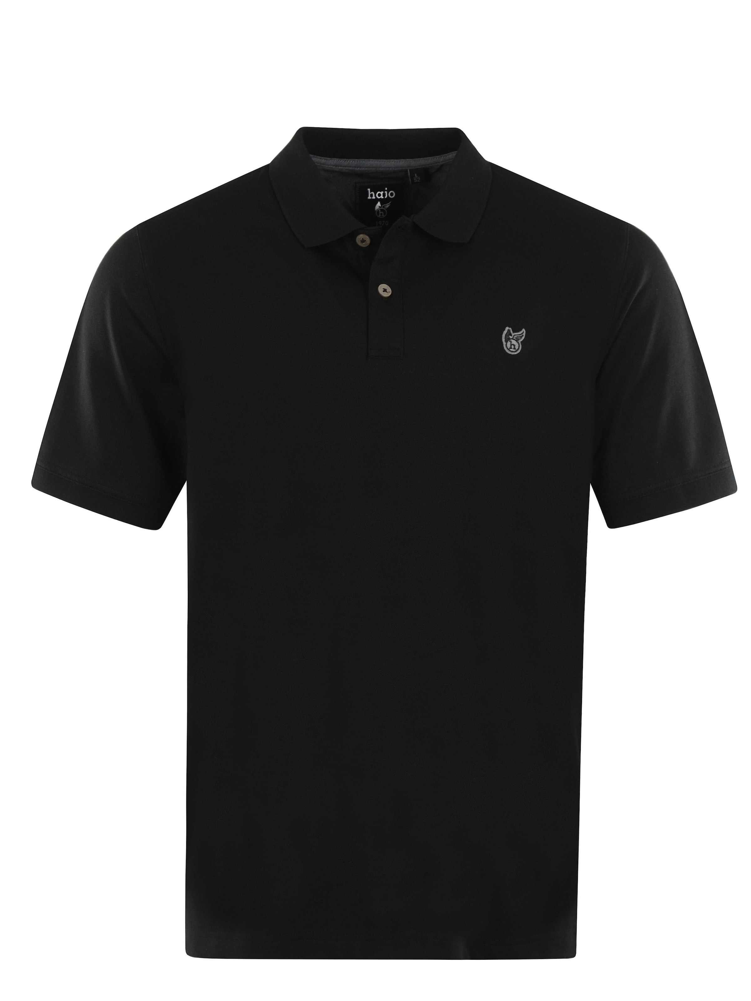 HAJO Shirt 'Basic Piqué-Poloshirt' in Black: front