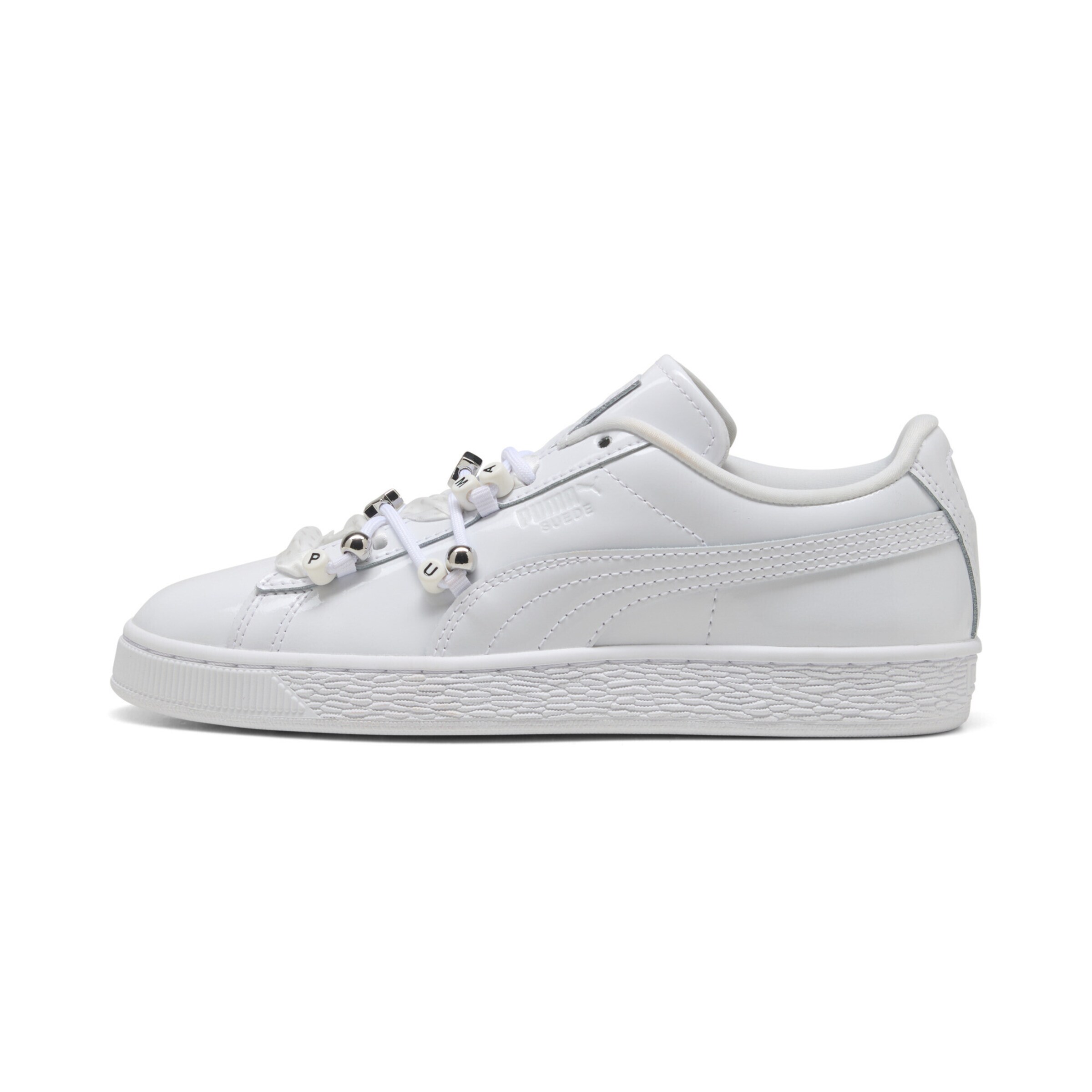 PUMA Platform trainers 'Suede Bloom Patent' in White: front