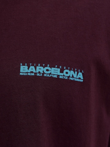 JACK & JONES Majica 'JORBARCELONA' | rdeča barva