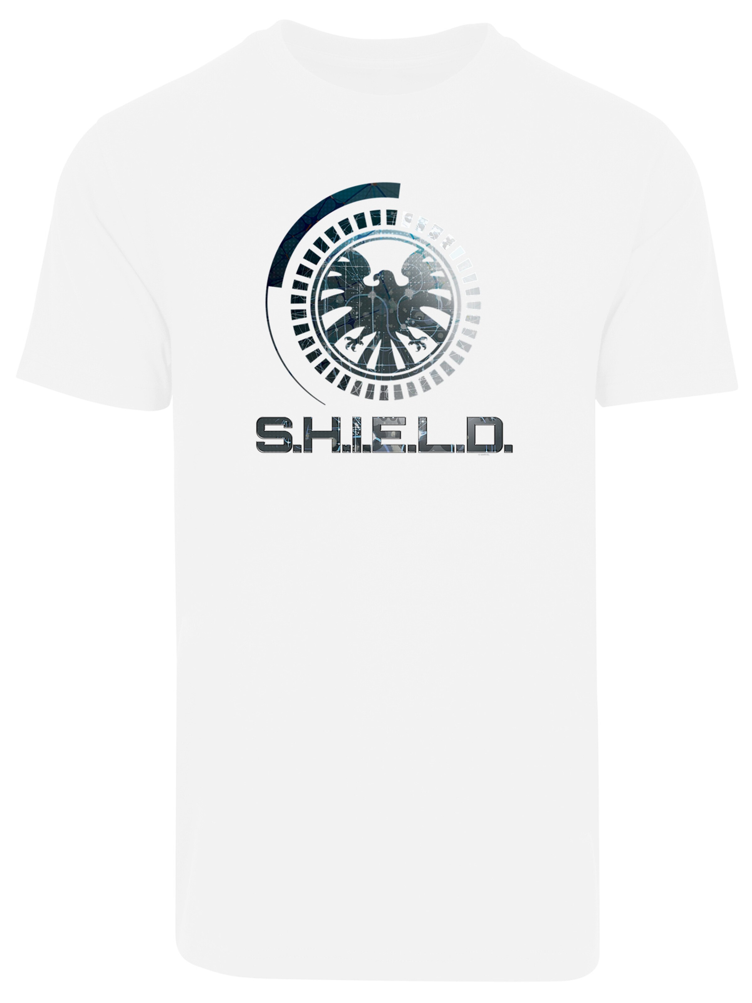 F4NT4STIC Shirt 'Marvel Avengers Shield Circuits' in Wit: voorkant