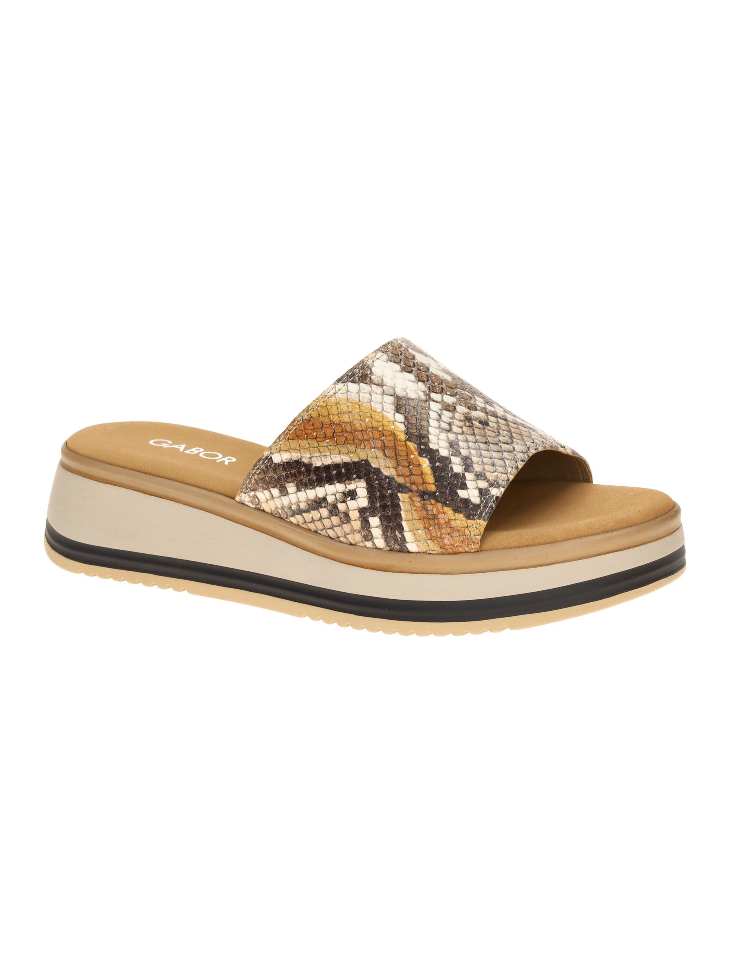 GABOR Mules 'Gabor Plateau Pantolette braun Python 82.740.82' in Brown: front