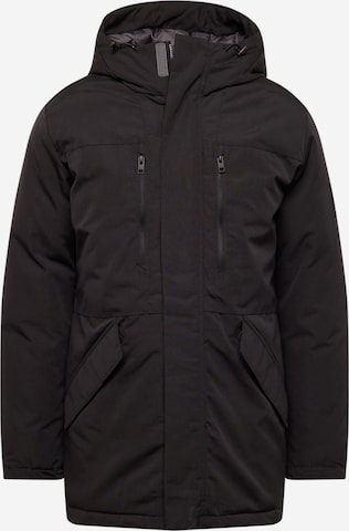 Parka mi-saison 'Bach' JACK & JONES en noir : devant