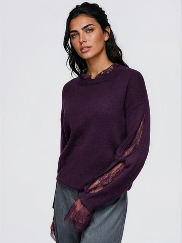raudona Ombre Megztinis: priekis