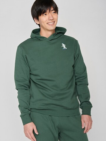 Felpa 'Animal Ice Bear' di GREENBOMB in verde: frontale