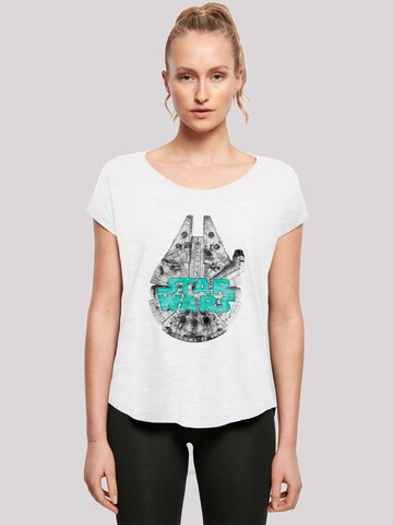T-shirt 'Star Wars Millennium Falke Grün' F4NT4STIC en blanc : devant