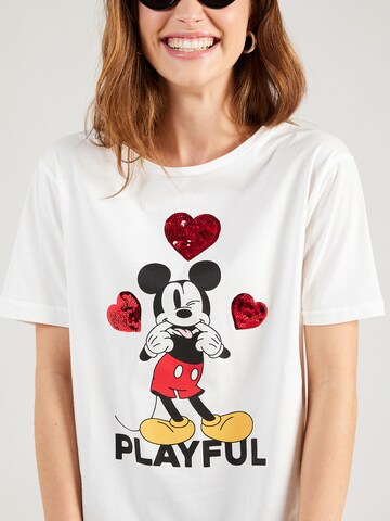 Springfield T-Shirt 'MICKEY CORAZON LENTEJ' in Weiß