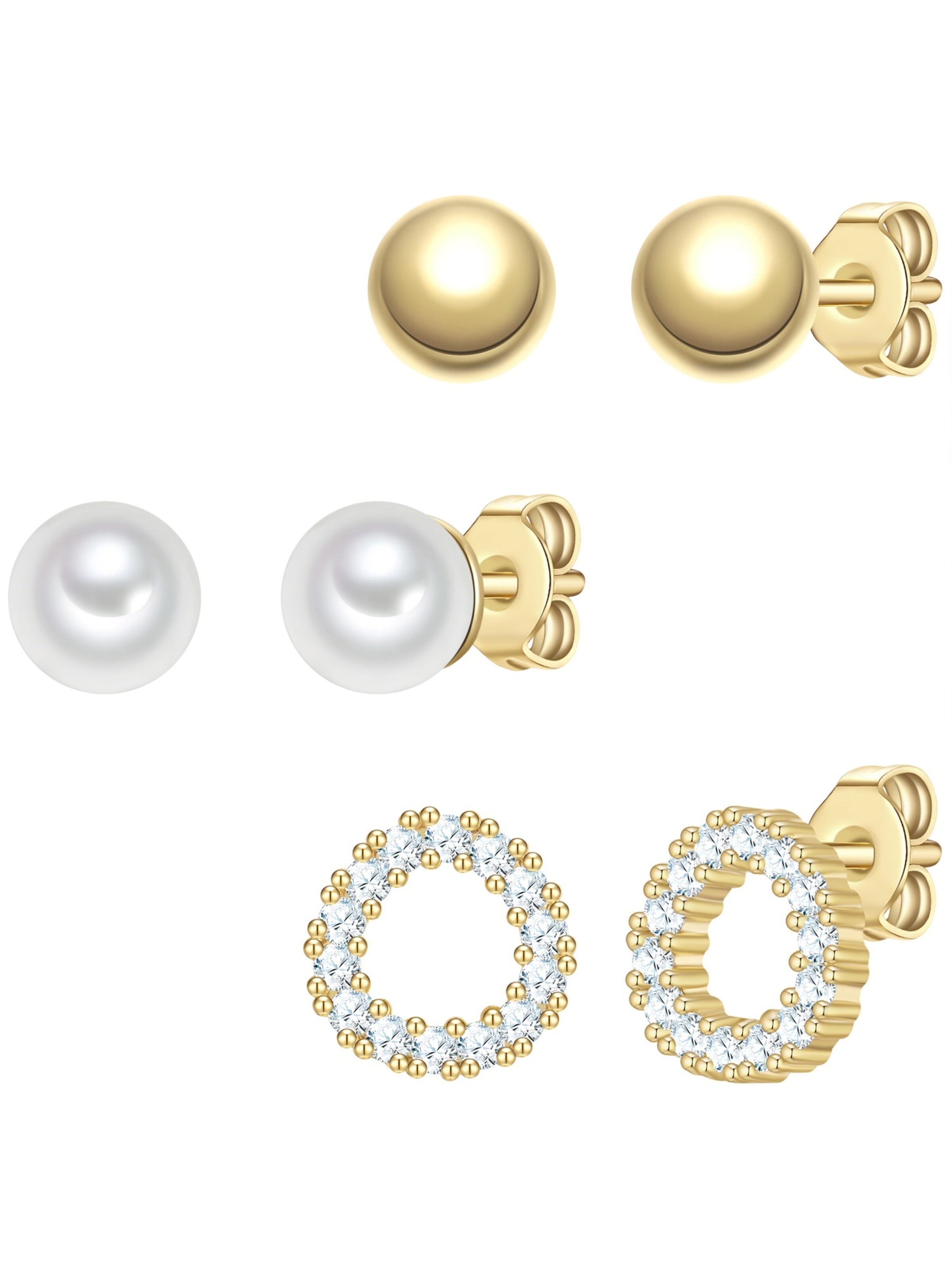 Boucles d'oreilles Yokoamii en or : devant
