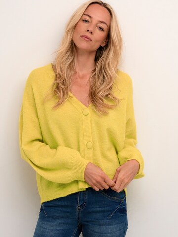 Cream Knit Cardigan 'Blu' in Yellow: front