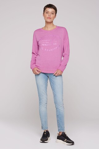 Soccx Sweatshirt mit Ausbrenner-Effekten und Print in Pink