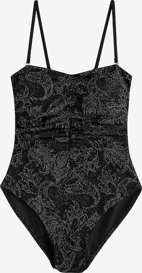 Next Shapingbadeanzug in schwarz / silber, Produktansicht