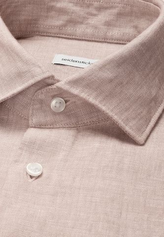 Coupe slim Chemise business 'Smart Linen' SEIDENSTICKER en beige