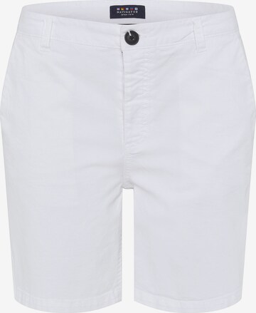 Navigator Regular Chino Pants in White: front