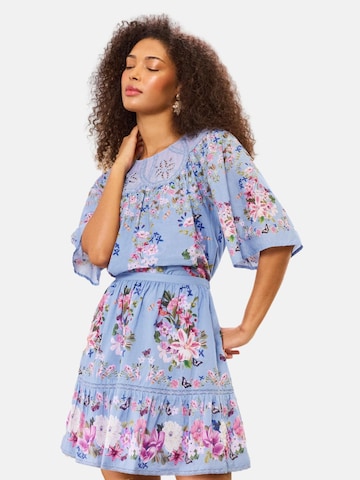 love & roses - Falda en azul: frente