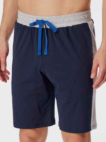 SCHIESSER Pajama Pants ' Bermuda - Mix + Relax ' in Blue: front