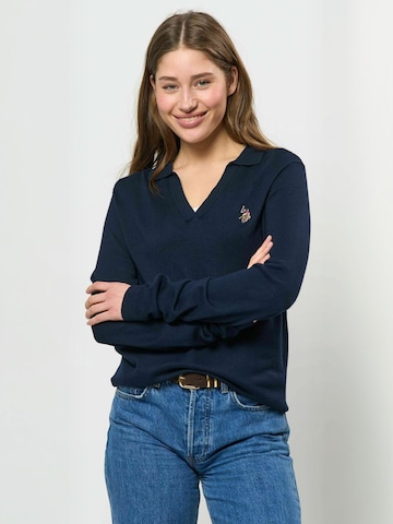 Top ' UWLilwan ' de la U.S. POLO ASSN. pe albastru: față