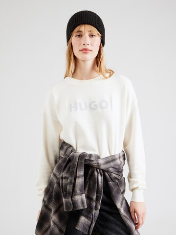 HUGO Trui 'Slogerix_B' in Wit: voorkant