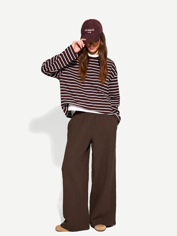 Wide Leg Pantalon Bershka en marron