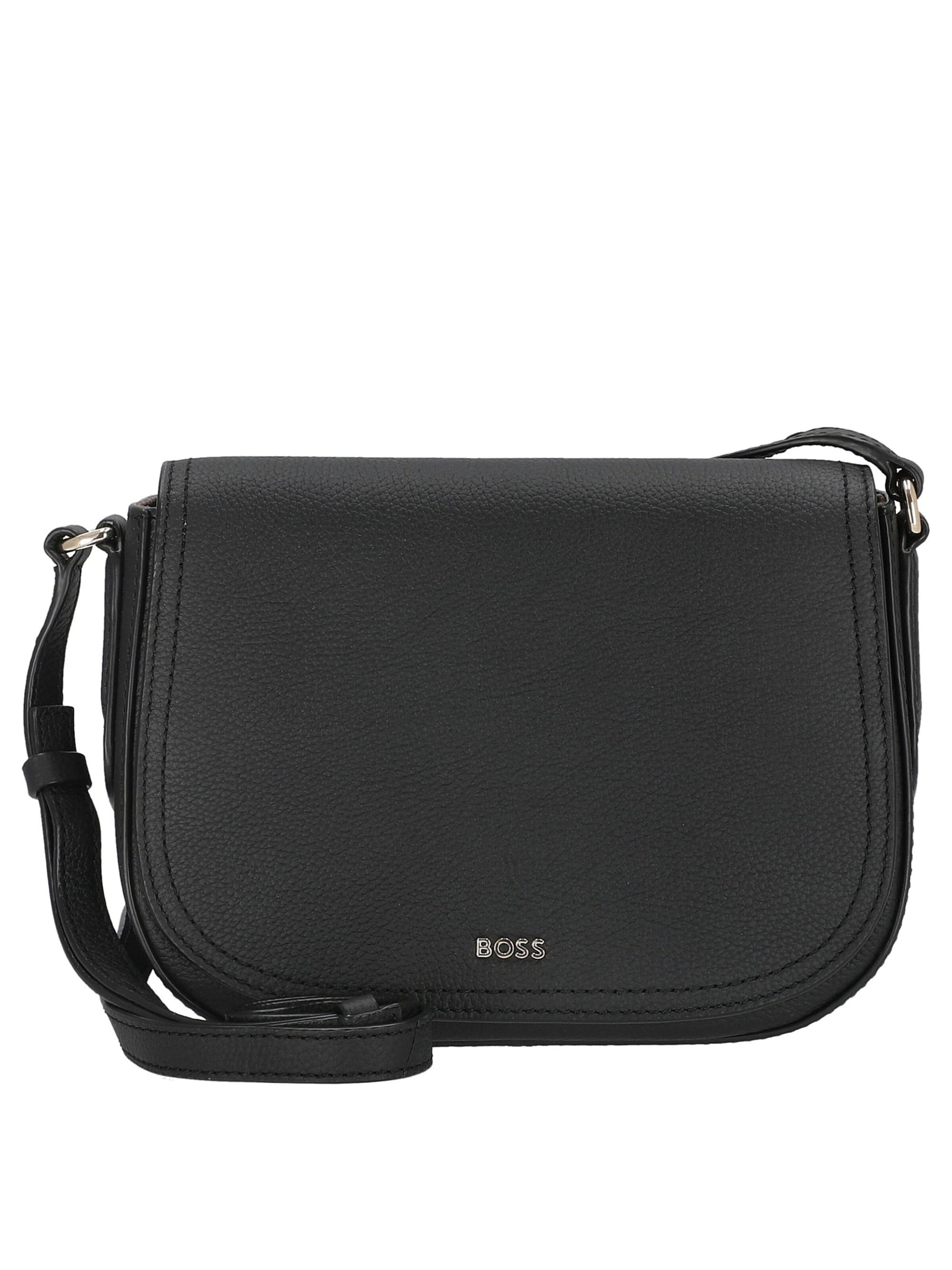 HUGO BOSS Crossbody Bag 'Lenah Saddle' in Black: front