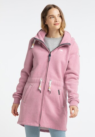 Schmuddelwedda Zip-Up Hoodie in Pink: front