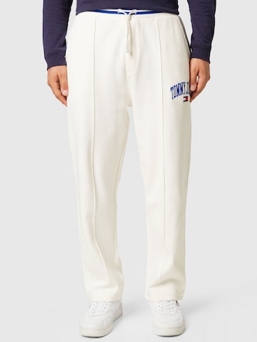 Loosefit Pantalon Tommy Jeans en blanc : devant