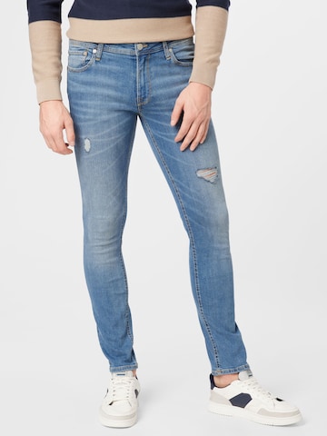 Slimfit Jeans 'Liam' de la JACK & JONES pe albastru: față