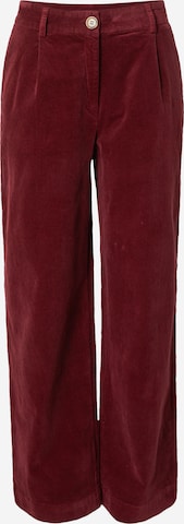 Coster Copenhagen Wide leg Pleat-Front Pants 'Petra' in Red: front