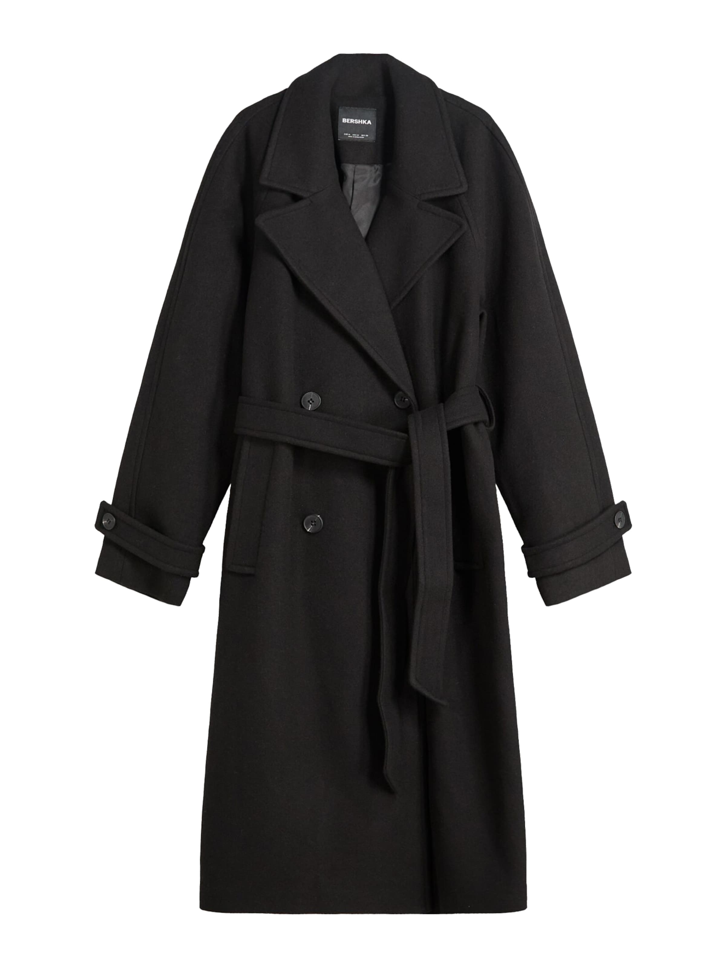 Bershka Prechodný kabát - Čierna: predná strana