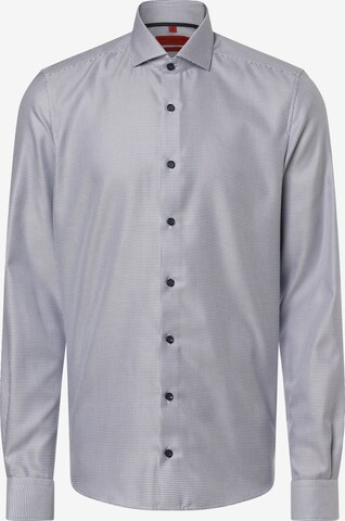 Coupe slim Chemise business Finshley & Harding en bleu : devant