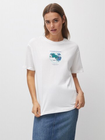 T-shirt Pull&Bear en blanc : devant