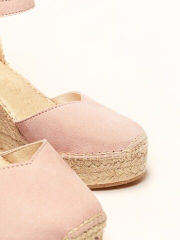 Alhamas - Sandalias con hebilla 'Alpargata Cuña 10 cm' en rosa