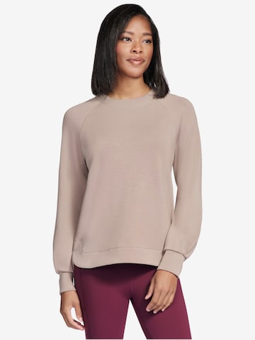 SKECHERS Sweatshirt 'Skechers Skechluxe Elevate Crewneck' in Beige: voorkant