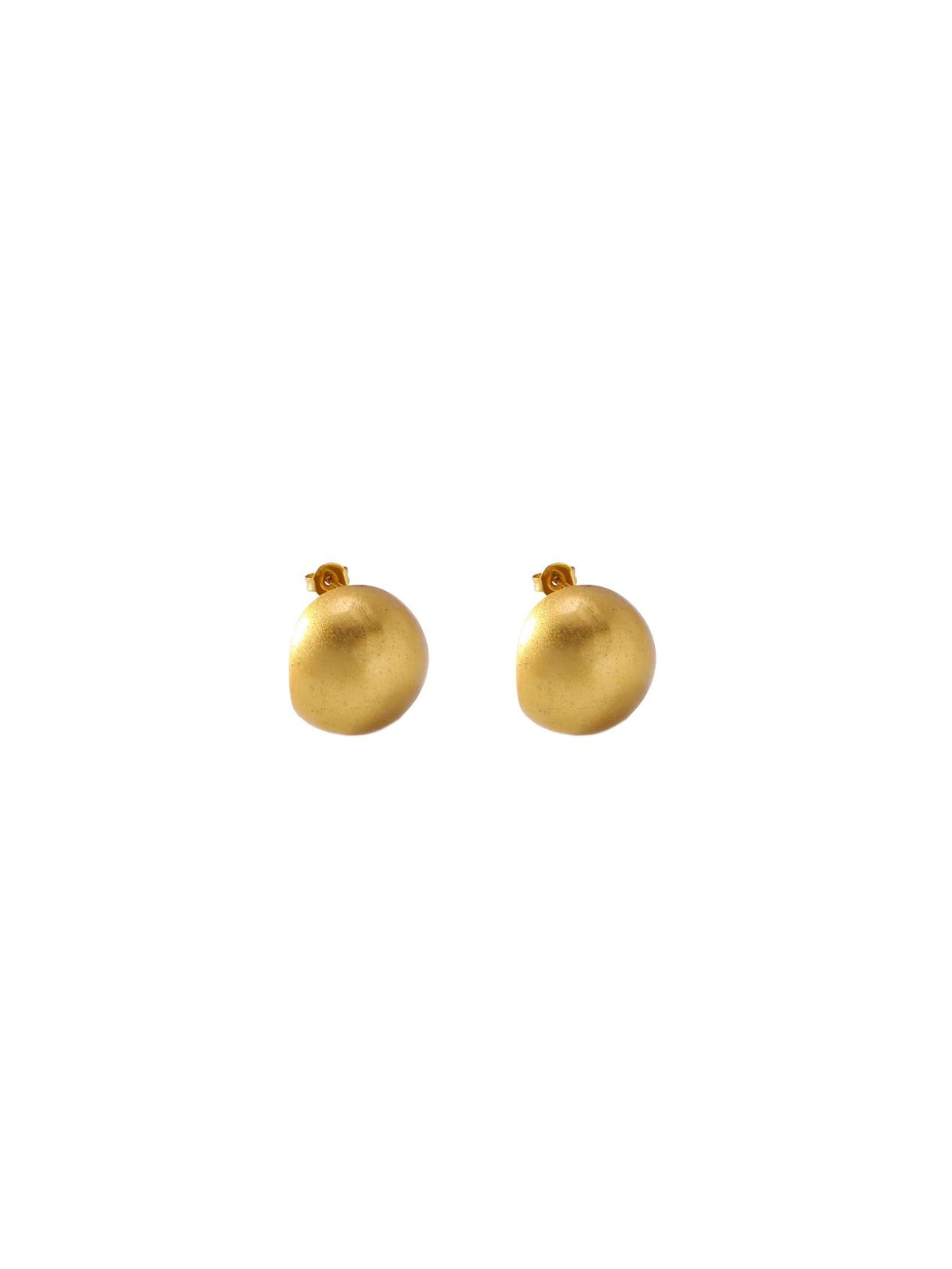 DNSK Copenhagen Øreringe 'SIGNE Waterproof 18K Gold Plated Post Earrings - Sanded Stainless Steel' i guld
