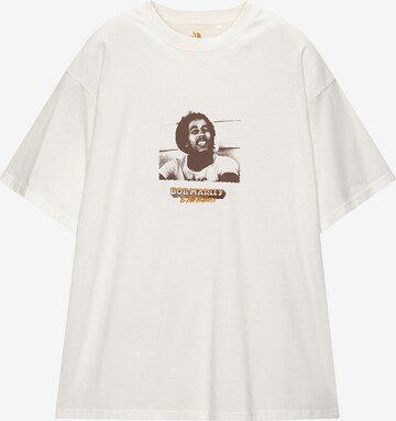 Pull&Bear Shirt 'BOB MARLEY' in White: front