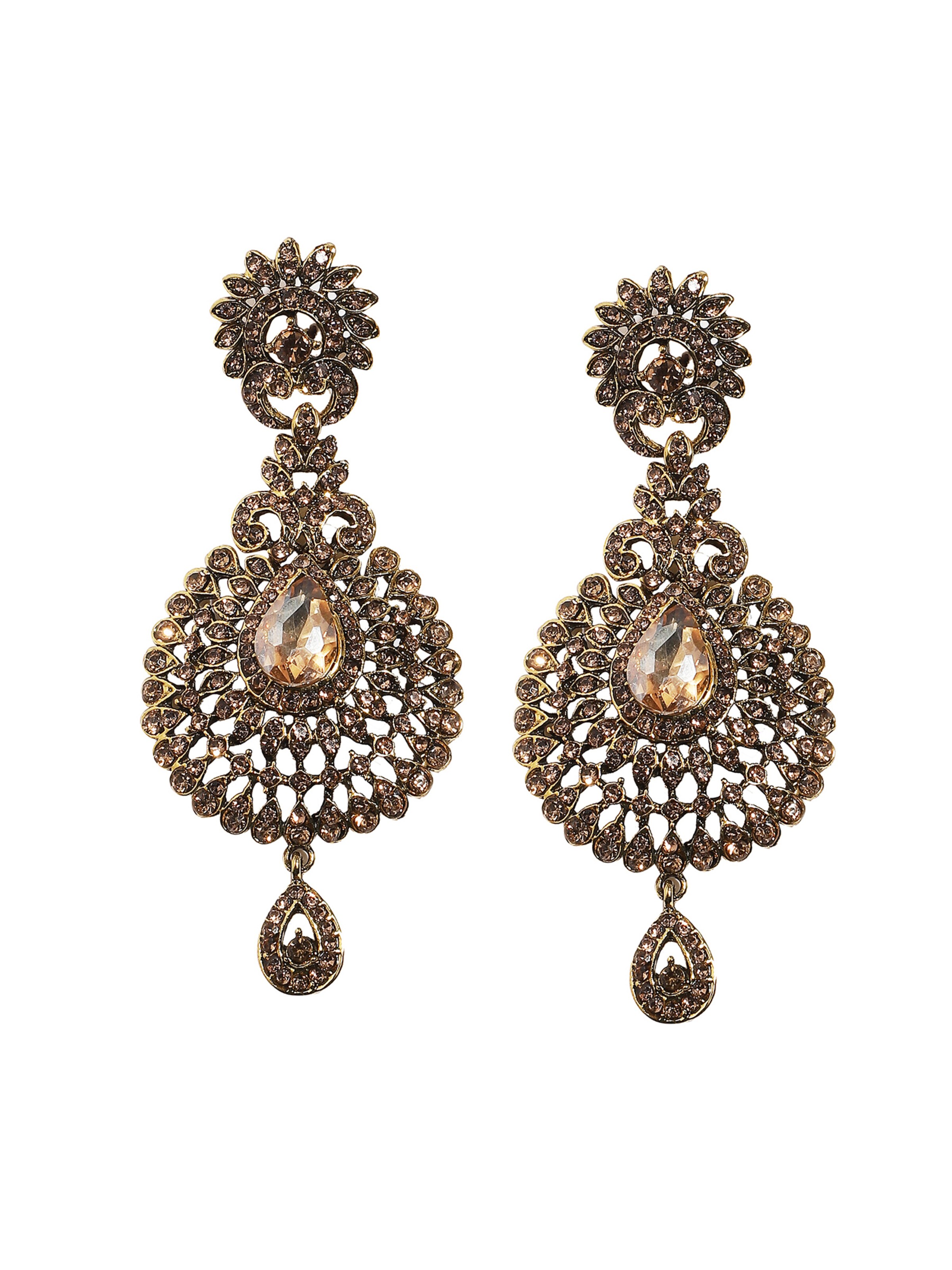Boucles d'oreilles 'Annette' SOHI en marron : devant
