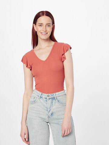 sarkans ONLY T-Krekls 'BELIA': no priekšpuses
