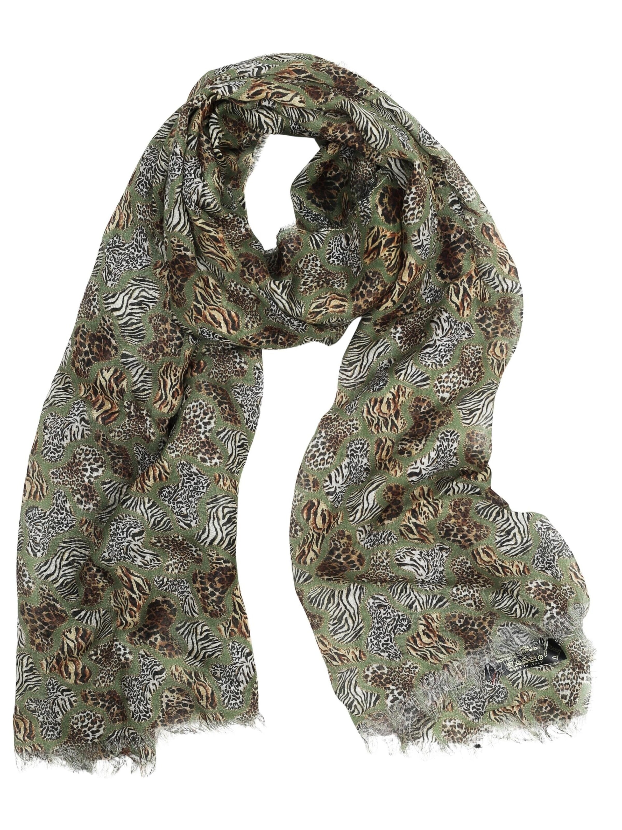 COLLEZIONE ALESSANDRO Scarf 'Wildegance' in Green: front