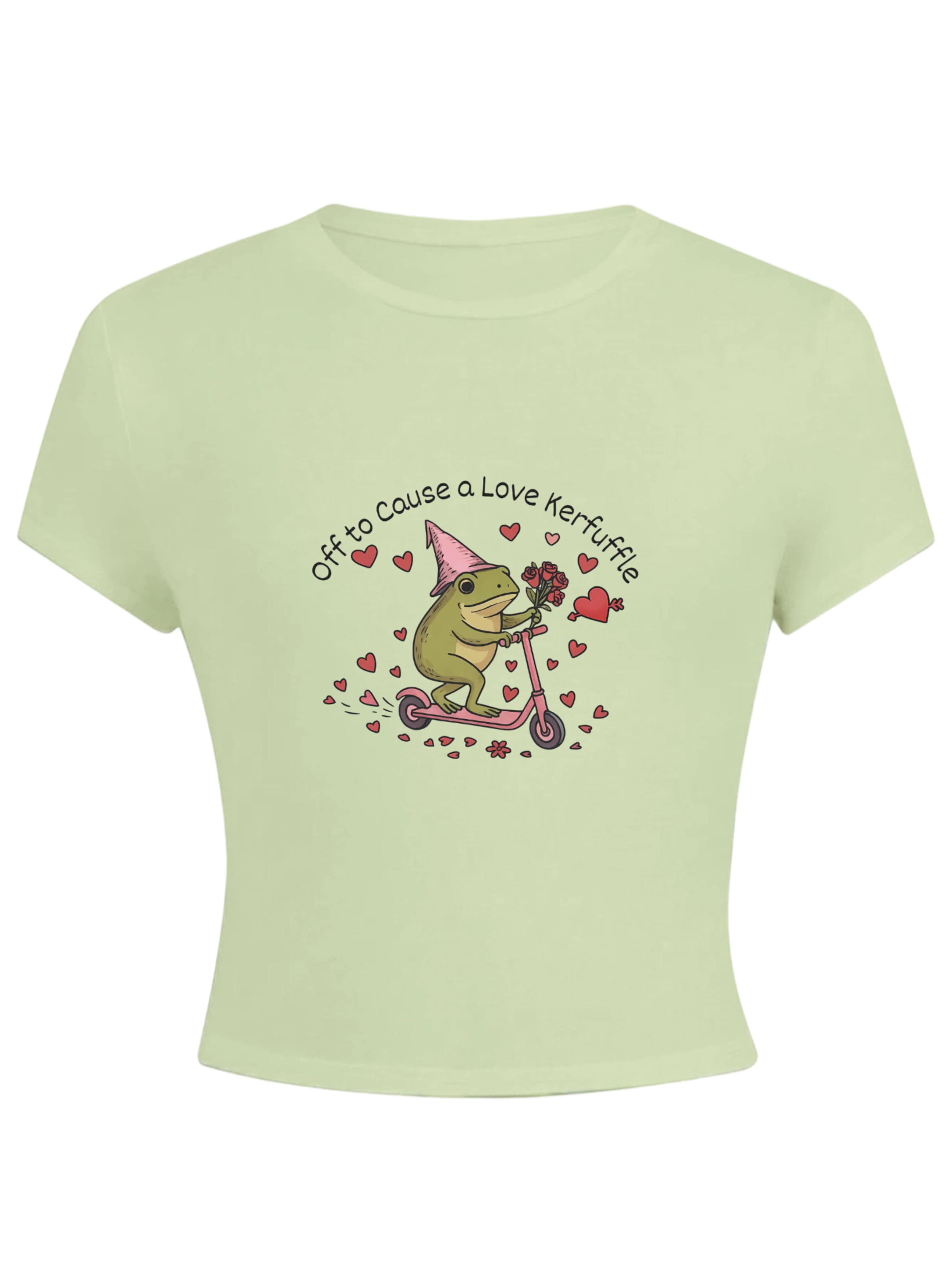 T-shirt 'Women's Summer Casual Cotton T-Shirt with  Cartoon characters Print' GORHEY en vert