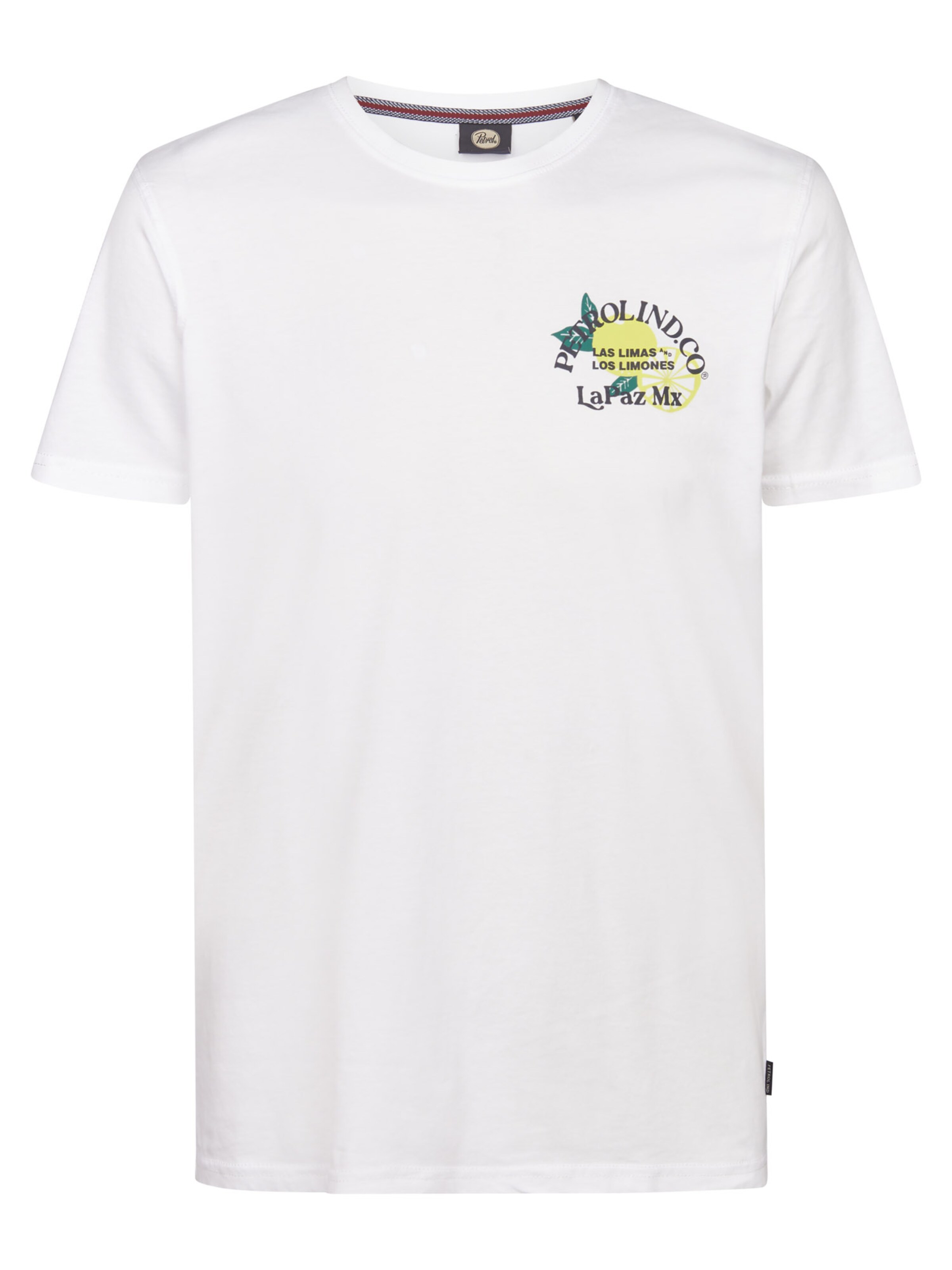 Petrol Industries Shirt 'CosmosAzul' in Wit: voorkant