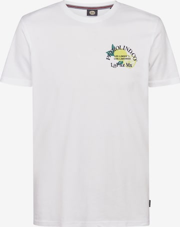 Petrol Industries Shirt 'CosmosAzul' in Wit: voorkant