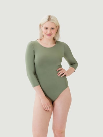 Les Lunes Shirt body 'Alena' in Groen: voorkant