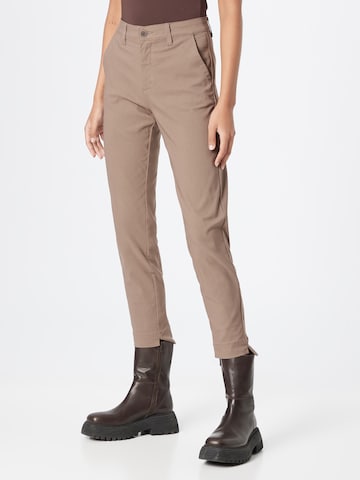 Freequent - regular Pantalón chino 'REX' en marrón: frente