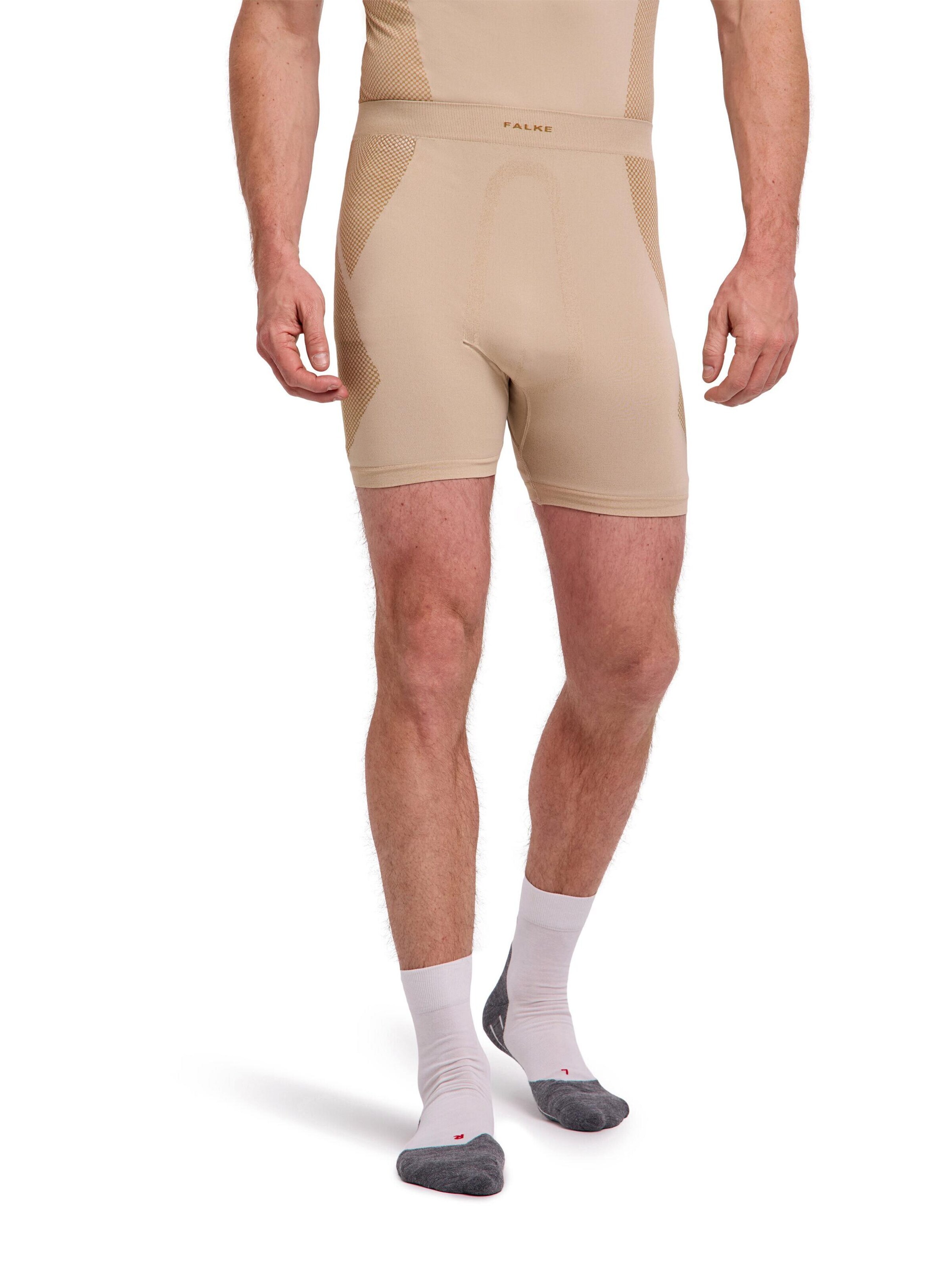 FALKE Skinny Workout Pants in Beige: front