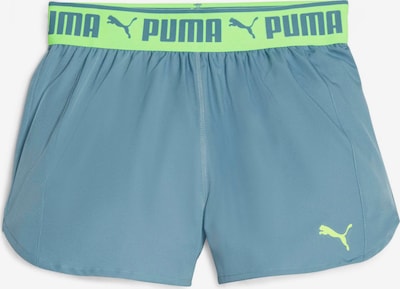 PUMA Sporta bikses, krāsa - ciāna zils / gaiši zaļš, Preces skats