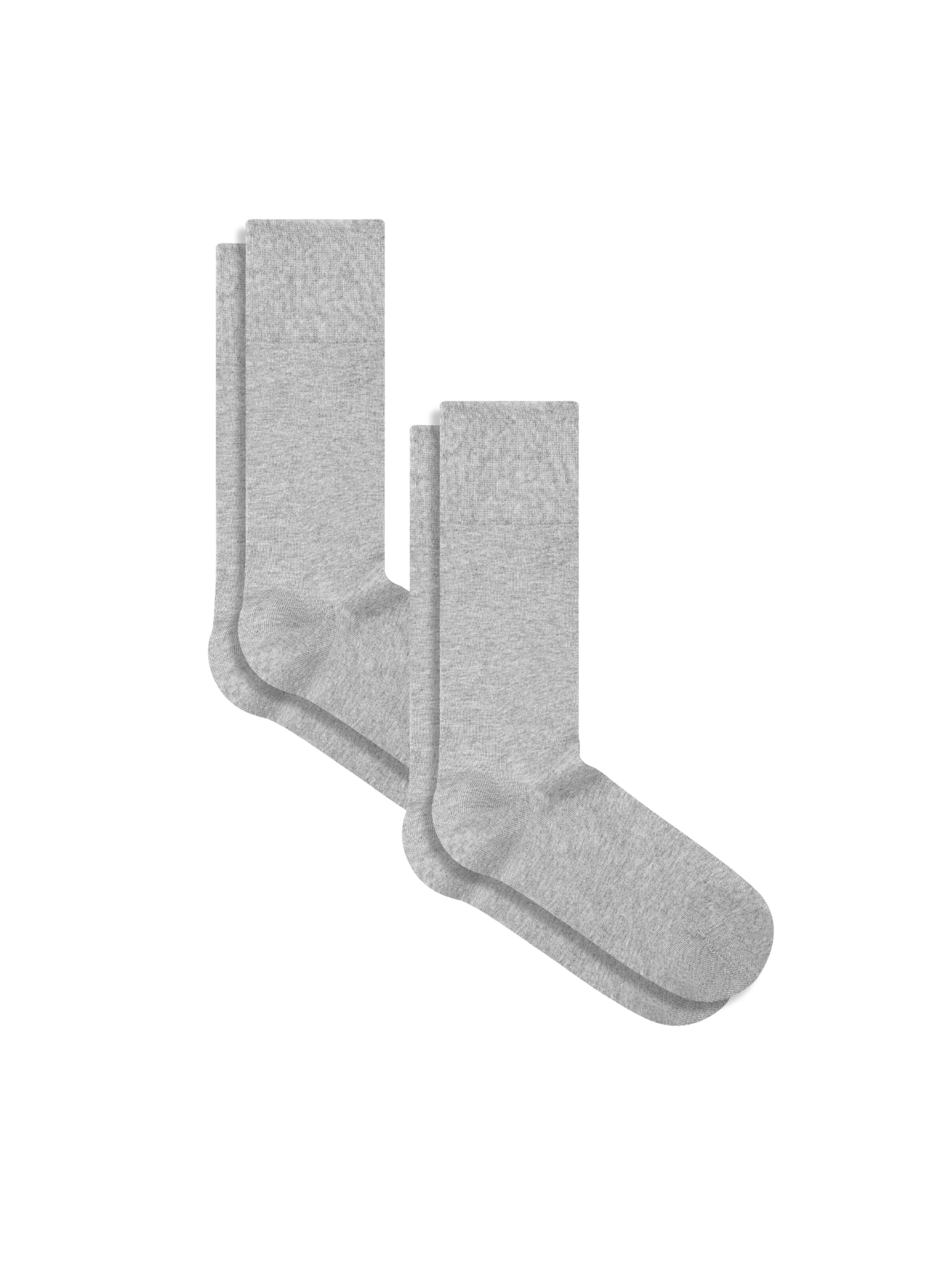 Albero Natur Socks 'Bio-Baumwoll-Socken mit längerem Bündchen - 2er Pack' in Grey: front