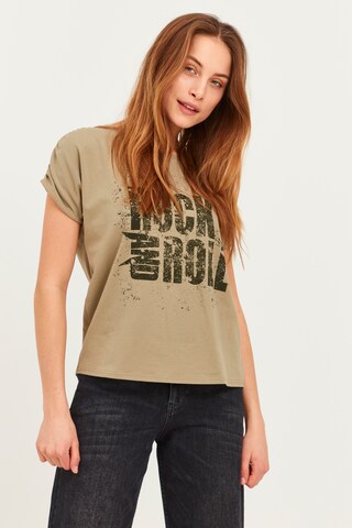 PULZ Jeans T-Shirt 'PZJANICA' in Beige: predná strana