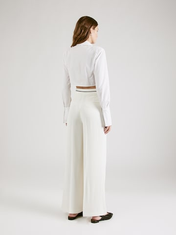 Wide Leg Pantalon à plis 'Fluent' MORE & MORE en beige